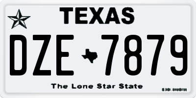 TX license plate DZE7879