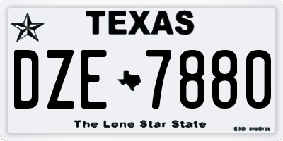 TX license plate DZE7880