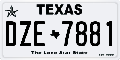 TX license plate DZE7881