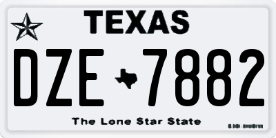 TX license plate DZE7882
