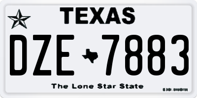 TX license plate DZE7883