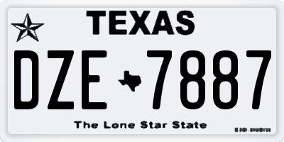TX license plate DZE7887