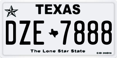 TX license plate DZE7888