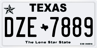 TX license plate DZE7889