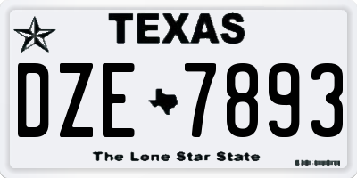 TX license plate DZE7893