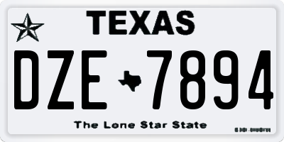 TX license plate DZE7894