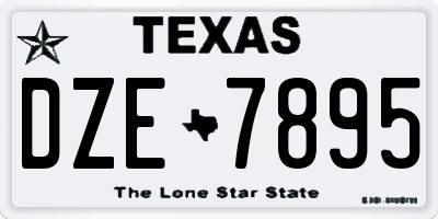 TX license plate DZE7895