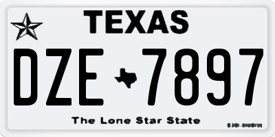 TX license plate DZE7897
