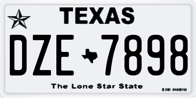 TX license plate DZE7898