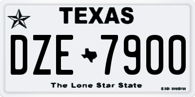 TX license plate DZE7900