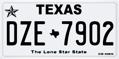 TX license plate DZE7902