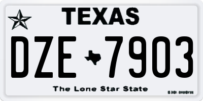 TX license plate DZE7903