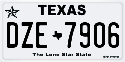 TX license plate DZE7906