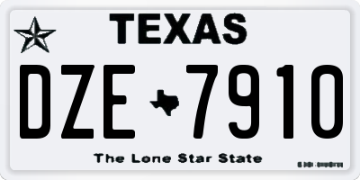 TX license plate DZE7910
