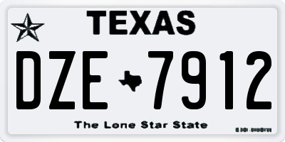 TX license plate DZE7912