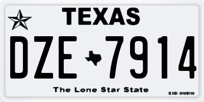 TX license plate DZE7914