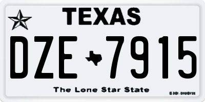 TX license plate DZE7915