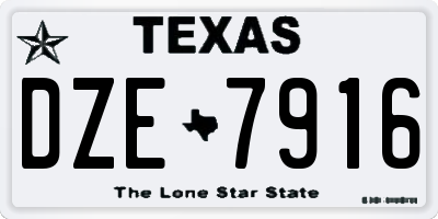 TX license plate DZE7916