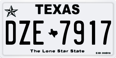 TX license plate DZE7917