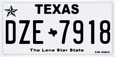 TX license plate DZE7918