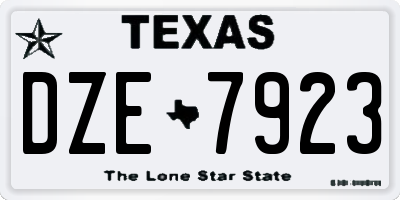 TX license plate DZE7923