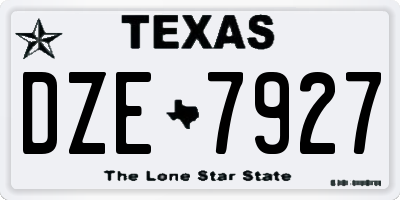 TX license plate DZE7927