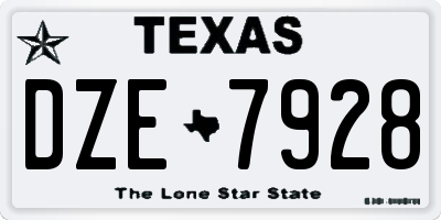TX license plate DZE7928