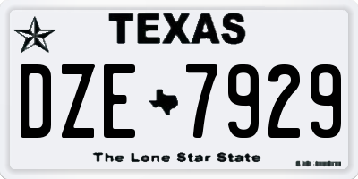 TX license plate DZE7929