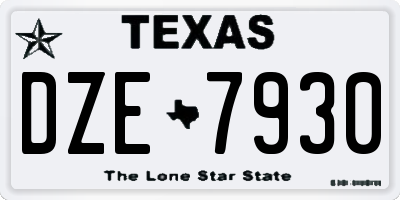 TX license plate DZE7930