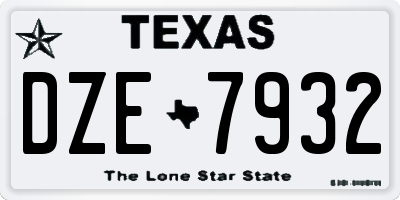 TX license plate DZE7932