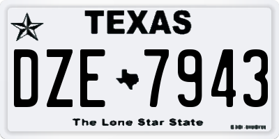 TX license plate DZE7943