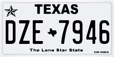 TX license plate DZE7946