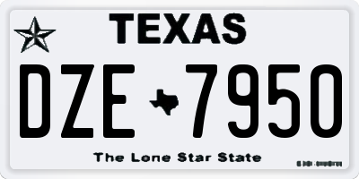 TX license plate DZE7950