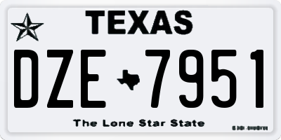 TX license plate DZE7951