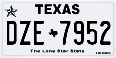 TX license plate DZE7952