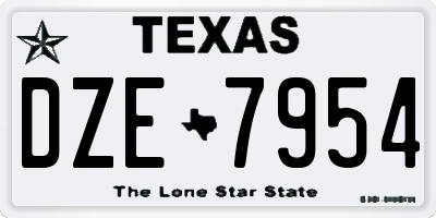 TX license plate DZE7954