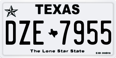 TX license plate DZE7955