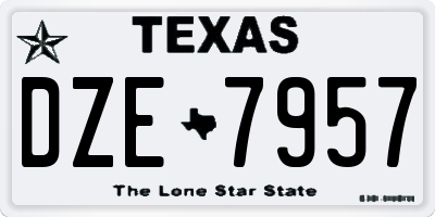 TX license plate DZE7957