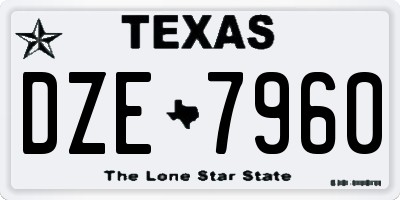 TX license plate DZE7960