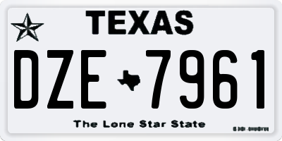 TX license plate DZE7961