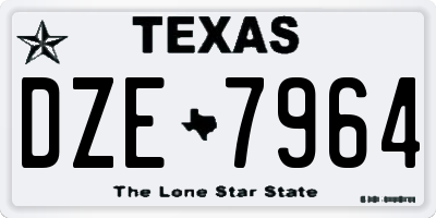 TX license plate DZE7964