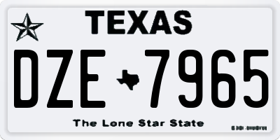 TX license plate DZE7965