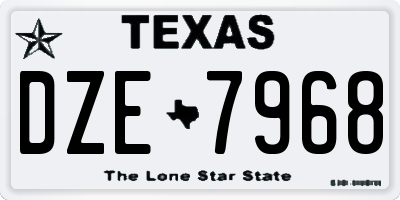 TX license plate DZE7968