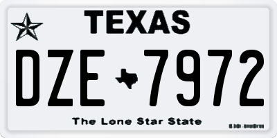 TX license plate DZE7972