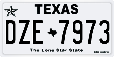 TX license plate DZE7973