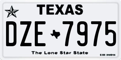 TX license plate DZE7975