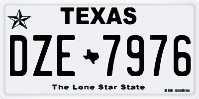 TX license plate DZE7976