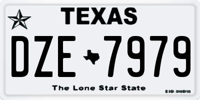 TX license plate DZE7979