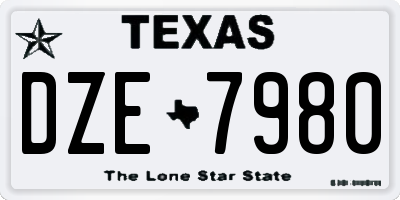 TX license plate DZE7980