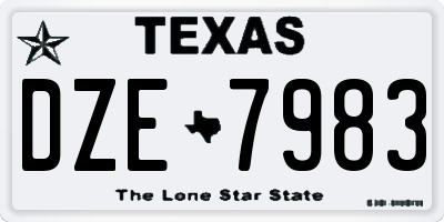 TX license plate DZE7983